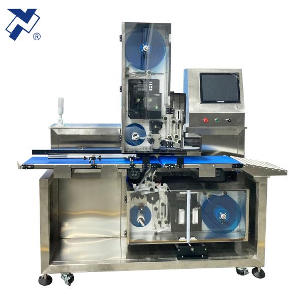 Máy dán nhãn mặt trên và mặt dưới NY-TN829C tích hợp máy in TSC