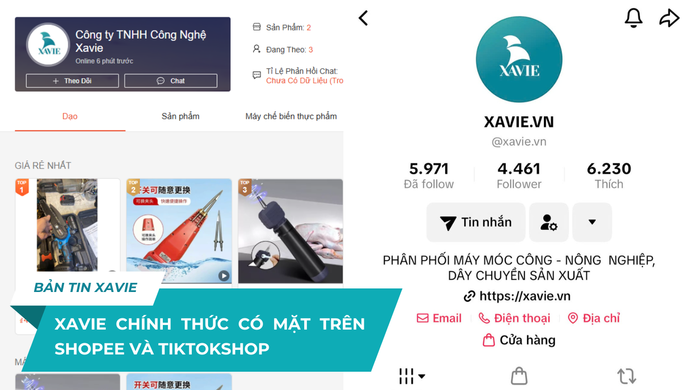 XAVIE CHÍNH THỨC CÓ MẶT TRÊN SHOPEE VÀ TIKTOKSHOP