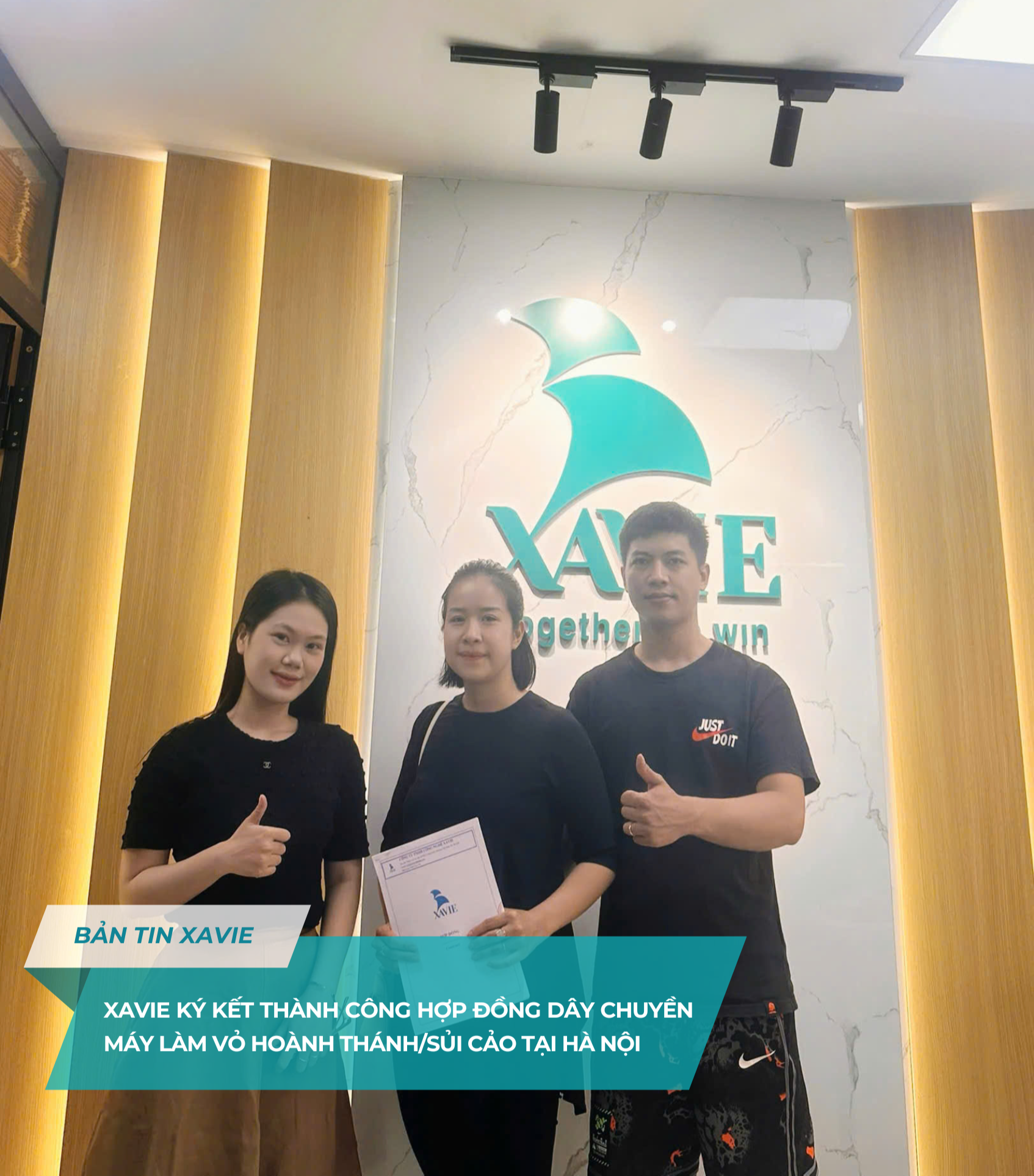 XAVIE ký kết thành công hợp đồng dây chuyền máy làm vỏ hoành thánh/sủi cảo tại Hà Nội